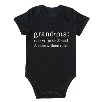 Amuzant Bunica Scrisori De Imprimare Baby Body Bumbac Maneca Scurta Salopeta Nou-Născut Copilul Haine De Vară