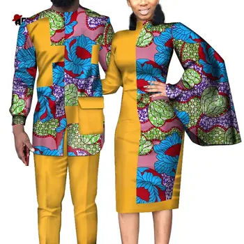 2020 Africane Rochii pentru Femei africane rochii pentru cupluri Cămașă și Pantaloni Seturi Iubita Cupluri Haine de Imprimare Rochie Lunga wyq312
