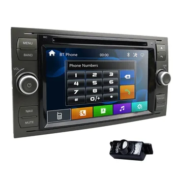2 Din 7 Inch Car DVD Player Pentru Ford Focus/Mondeo/Tranzit/C-MAX/Fiest Navigatie GPS Radio 1080P FM SUNT DAB Oțel roata de control