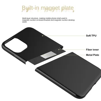Masina noua Magnetice Telefon Caz pentru iPhone 12 11 Pro X XR XS Max 8 7 6S Plus Built-in Placa de Metal Moale TPU Silicon Capinhas Capa