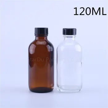 120ML Flacon din Sticlă brună Aromoterapie Lichid de bază esențiale ulei de masaj Pipeta Sticle Returnabile Boston sticla