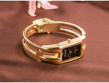 2016 brand de Moda pentru femei de moda de lux doamnelor aur din oțel inoxidabil ceas pentru femei Rochie de Cuarț bratara Ceas relogios femininos