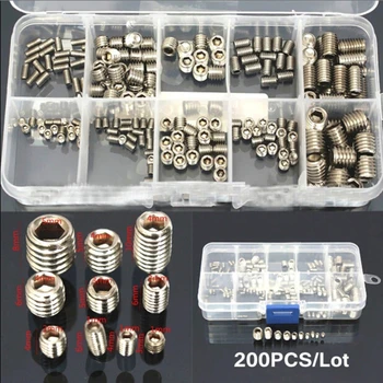 200 Buc/Cutie Din Oțel Inoxidabil Allen Șurub Cu Cap Hex Socket Set Șurub Grub Sortiment Kit De Reparat Instrumente