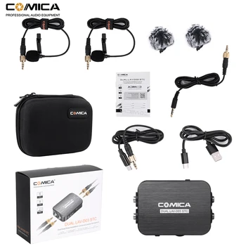 Comica MCV-D03 STC Dual-cap Lavaliera Rever Microfon Omnidirectional Clip-on Interviu Microfon de Tip c/3.5 mm Smartphone