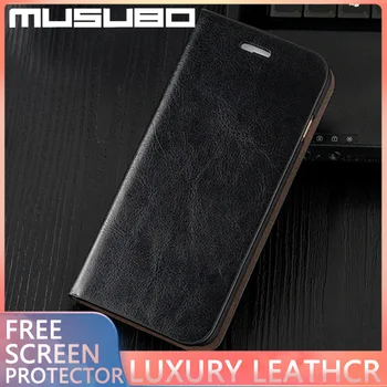 MUSUBO de Lux din Piele de caz Pentru iPhone 6 7 8 plus XS coque Subțire, rezistent la Șocuri Magnetic Cazul în care Telefonul rezistent la Șocuri Flip Shell Caz Acoperire