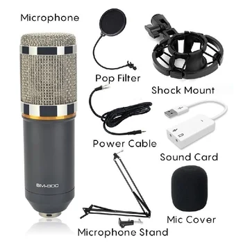 Microfone bm 800 de Microfon de Studio Profesionale microfone bm800 Condensator Înregistrare Sunet Microfon Pentru calculator