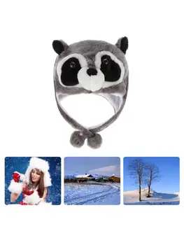 Iarna Fuzzy Plus Raton Animal Pălărie Pompom Cald Cosplay Earflap Beanie Cap 6XDA