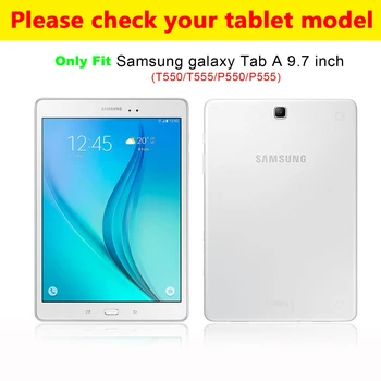 Caz Pentru Samsung Galaxy Tab a 9.7 SM T550 T555 P555 Tableta Stand de Vopsit Portofel Shell Pentru Tab a 9.7 inch