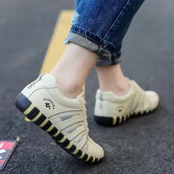 De Dimensiuni mari din Piele PU Non Alunecare Pantofi Sport Femei Adidași 2020 Brand Rularea Pantofi Doamnelor Pantofi Sport Femei Bej de Mers pe jos A708