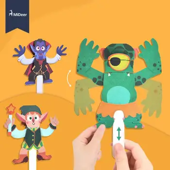 Hârtie Origami 3D Ambarcațiuni Kit Elf Animal Broasca 8 Caractere Modele pentru Copii de Învățare Timpurie Jucării Educative Pentru Copii de Gradinita