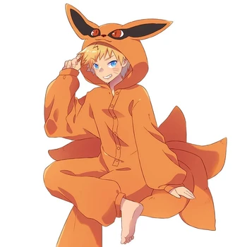 Naruto Pijamale Costum Cosplay Anime kyuubi Flanel Bărbați Femei camasa de noapte, Pijamale Câteva Haine de Acasă Kurama costum de Costume de baie dress