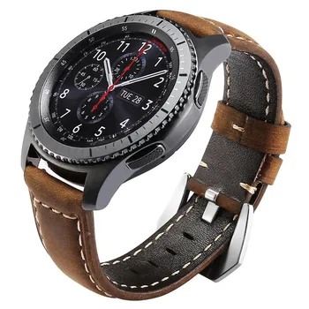 22mm Crazy Horse Piele barbati curea pentru Samsung Galaxy watch 46mm de Viteze S3 ceas Inteligent Accesoriu bratara din piele curea de Trupa