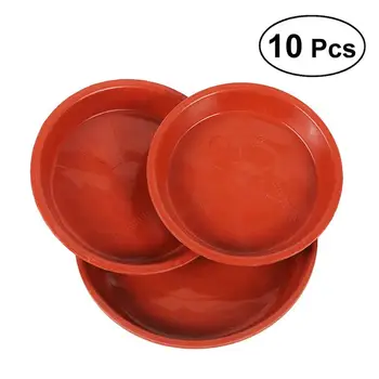 10buc Plastic Ghiveci Picurare Tava Ghiveci cu Farfurie pentru Consistența, Plantator de Grădină, Balcon - Tip 160 (Roșu)