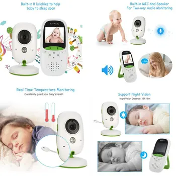 Franceză copil strigăt camera baby monitor 2.0 inch TFT LCD alarmă copil IR Viziune de Noapte Senzor de Temperatură cântece de Leagăn 2 Mod de a Vorbi
