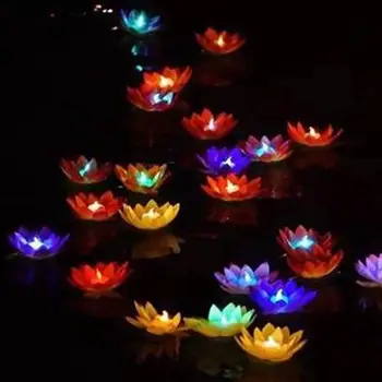 LED-uri care Doresc Lumina Lotus Apă Stradă Lampa Floare Piscină Lumina Colorat Apa Stradă Lumânare Lampa pentru Petrecerea de Nunta Festival Decor