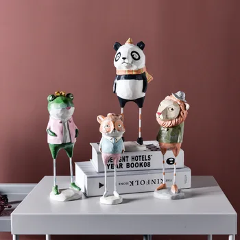 VILEAD Animale, Desene animate, Figurine Miniaturale Meserii Broasca Panda, Leu, Vulpe Koala Câine Pisica Bufnita Figurie Camera Copiilor Decor Cadouri