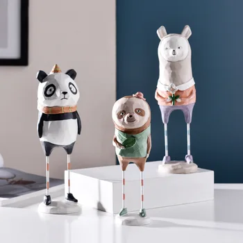 VILEAD Animale, Desene animate, Figurine Miniaturale Meserii Broasca Panda, Leu, Vulpe Koala Câine Pisica Bufnita Figurie Camera Copiilor Decor Cadouri