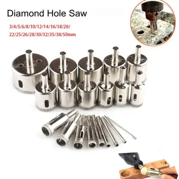 20buc Foraj Holesaw Kit de Tăiere 3mm-50mm Diamant Acoperit Gaura Văzut Durabil Cutter Burghiu Set de Placi Ceramice, Marmură, Sticlă