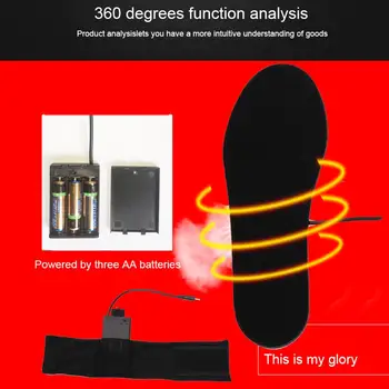 Noul 4,5 V Cuttable Fibra De Carbon Tălpi Interioare Încălzite Alimentat De Baterii Uscate Termic Picior Mai Cald Sănătate Tălpi Fără Baterii