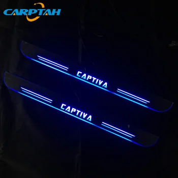 CARPTAH Tapiterie Auto Pedala Părți Exterioare LED Pragului de Ușă Scuff Placa Cale Dinamică Streamer lumina Pentru Chevrolet Captiva 2011 -