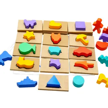 Nou Puzzle Din Lemn Jucarii Forma De Asociere Jucării Găsirea Umbra Inceputul Jocului Jucărie Educațională Dezvoltarea Intelectuală Jucarie Copii