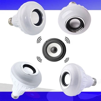 Difuzor Bec Lumina fără Fir Bluetooth Boxe E27 RGB 16 Culori 12W LED-uri Inteligente Muzica Bec Lumina de Muzică Juca Lampa Cu Telecomanda