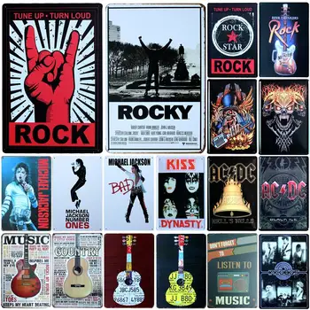 [SQ-DGLZ] Rock si Muzica Metal Semn Bar de Decorare Perete Tin Semnul Vintage din Metal Semne Decor Acasă Pictura Plăci de Artă Poster