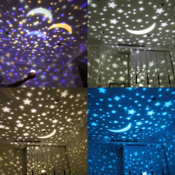 Lumina de noapte Planeta Proiector Pământ Univers Lampă cu LED-uri Colorate Roti Intermitent Stele de Decorare pentru Copii Baby Cadou de Crăciun