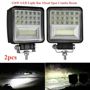 2 BUC 126W LED Light Bar Inundații 4X4 Off Road LED Bar de Conducere Lampa de Ceață Pentru Camioane Barca Tractor SUV ATV-uri Auto Lumina de Lucru 12V 24V