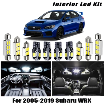 8pcs Alb Canbus Becuri cu LED-uri Lumina de Interior Kit Pentru 2005-2017 2018 2019 Subaru WRX Harta Dom Usa Portbagaj Lampa