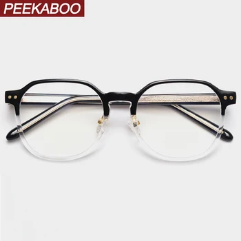 Peekaboo transparent ochelari mari, femei optic negru gri retro pătrat ochelari pentru barbati rama tr90 stil coreean obiectiv clar