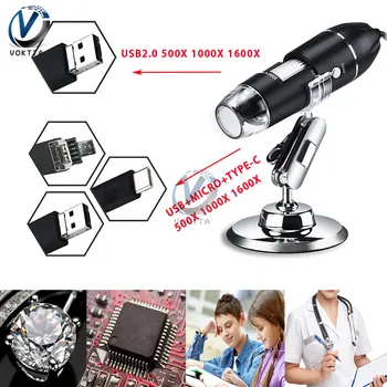 500X 1000X 1600X Mega Pixeli Microscop Electronic 8 LED Digital USB Microscop Microscopio Lupa Stereo Camera Endoscop