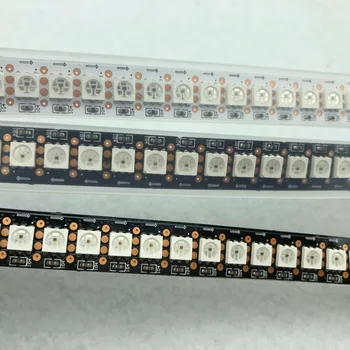 GS8208 144leds/m;DC12V adresabile plin de culoare RGB 5050 LED strip;2m lung;rezistent la apa în tub de silicon;IP66;alb/negru pcb
