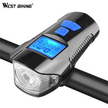 Rezistent la apa Biciclete Lumina USB Reîncărcabilă de Biciclete Față de Lumină Lanterna Cu Calculator de Biciclete Vitezometru LCD Ciclism Lumina Capul Horn