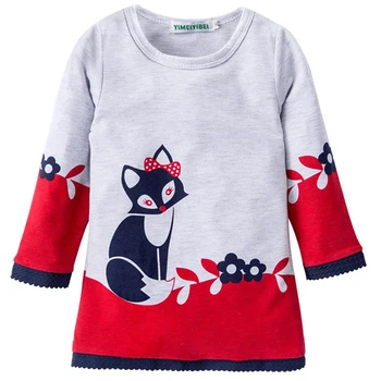 Fete Cald Iarna Rochie de Moda Fox Rochii Pulover Tricotate cu Maneci Lungi Gât O Imbracaminte Copii Dress 3-7ani