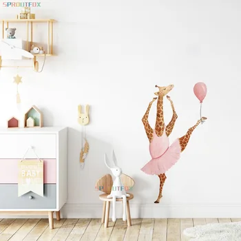 Animale de desene animate Drăguț Girafe Autocolante de Perete pentru Camera de Acasă Decorare Camera de zi Pepinieră de Artă Decalcomanii Moderne Poster