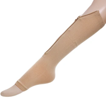 Moda 1pair Zip Compresie Sosete cu Fermoar Suport pentru picioare Genunchi Ciorapi Deget de la picior Deschis Subțire Anti-Oboseala Unisex Compresie Sosete Lungi
