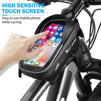 WEST BIKE Bicicleta Geanta Cadru Frontal Biciclete MTB Sac Impermeabil Ecran Tactil Top Tube 6-7.2 Telefon Inch Geanta Caz Ciclism Accesorii