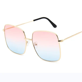 RBRARE Pătrat de Metal ochelari de Soare pentru Femei Brand Designer Clasic, Cadru din Aliaj de Mare ochelari de Soare Vintage Gradient Oculos Feminino Roz