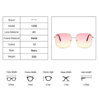 RBRARE Pătrat de Metal ochelari de Soare pentru Femei Brand Designer Clasic, Cadru din Aliaj de Mare ochelari de Soare Vintage Gradient Oculos Feminino Roz