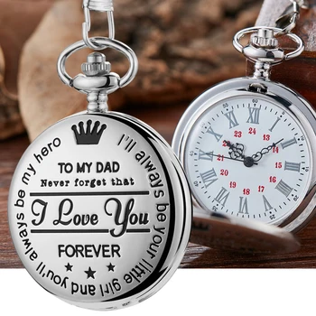 La TATA Tati Te Iubesc pentru TOTDEAUNA Ceas de Buzunar Cadouri pentru Părinți Ziua de Aniversare Cadouri Gravate cu Laser Fob Lanț Pandantiv Ceas Reloj