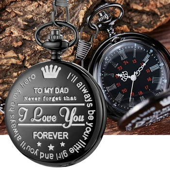 La TATA Tati Te Iubesc pentru TOTDEAUNA Ceas de Buzunar Cadouri pentru Părinți Ziua de Aniversare Cadouri Gravate cu Laser Fob Lanț Pandantiv Ceas Reloj