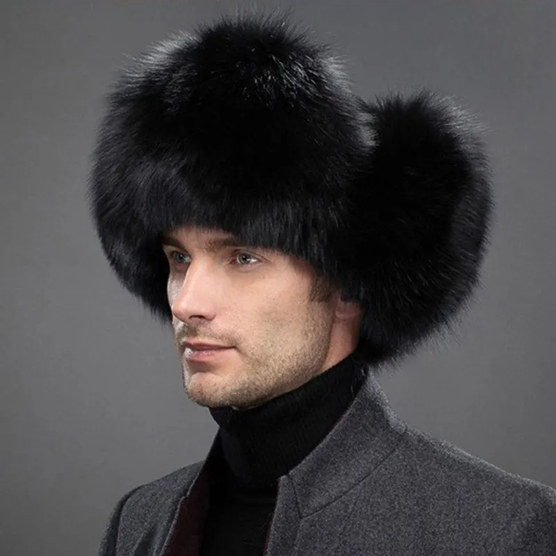 adevărată fox caciula de blana pentru barbati naturale blană de raton pălărie proteja urechea destul de cald de înaltă calitate de vânzare fierbinte - Pălării pentru bărbați < www.videoprint.ro