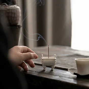 Mini Ceramice Aromoterapie Aragaz Mici Ornamente de Casă Cameră de Ceai Ceai Desktop Acasă Arzător de Tămâie Tămâie Stick-ul și Baza de Zen Decor