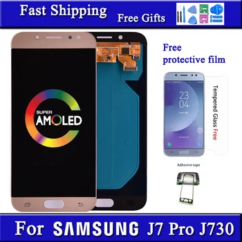 Super Amoled Pentru Samsung Galaxy J7 Pro 2017 J730 J730F Display LCD si Touch Screen Digitizer Asamblare transport gratuit