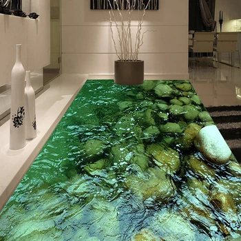 3D personalizat Podele de Vinil Tapet Peisaj Natural Stone Apa Baie Bucatarie Etaj Autocolant Pictura PVC Tapet rezistent la apa