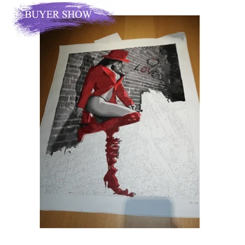 SDOYUNO Cadru de Imagine Figura Femeile DIY Pictura De Numere Kituri de Vopsea pe bază de Acril Pe Panza de Colorat Cu Numere de Decor Acasă 40x50cm