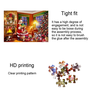 1000 de Bucăți de Decompresie Jigsaw Puzzle-uri de Crăciun Moș Crăciun Hârtie de Asamblare pentru Adulți Copii