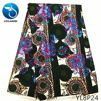 LIULANZHI African wax țesături 2019 Nou paiete broderie ceara tesatura de bumbac pentru rochie de 6 yarzi ankara real ceara ML8P18-ML8P28