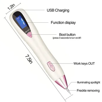 Îndepărtarea Cu Laser Mole Pen Neg Plasmă Remover Instrument De Frumusete De Îngrijire A Pielii De Porumb Pistrui Tag Nev Întuneric Varsta Matura Loc De Tatuaj Electric Set